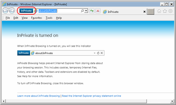InPrivate Browsing InPrivate Browsing